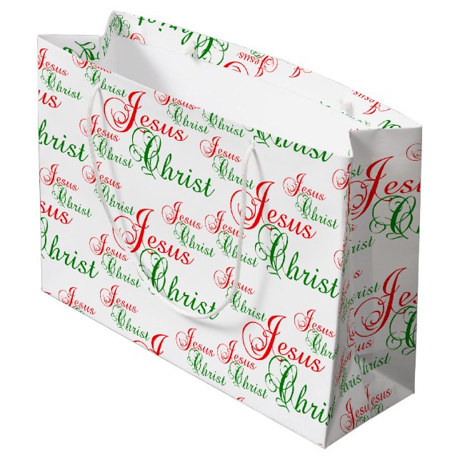 Sacola Para Presentes Grande Natal do CRISTO Christian JESUS (Verso inclinado)