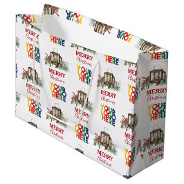 Sacola Para Presentes Grande Natal do Logotipo Empresarial Russo