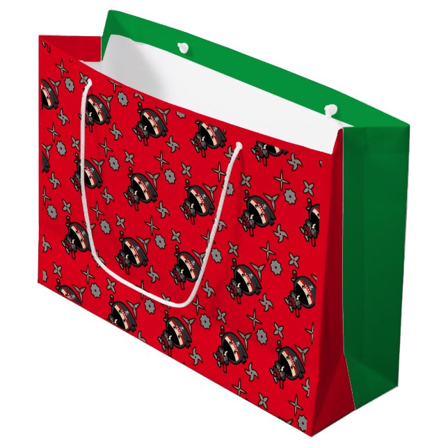 Sacola Para Presentes Grande Natal do Ninja Boy (Frente inclinada)
