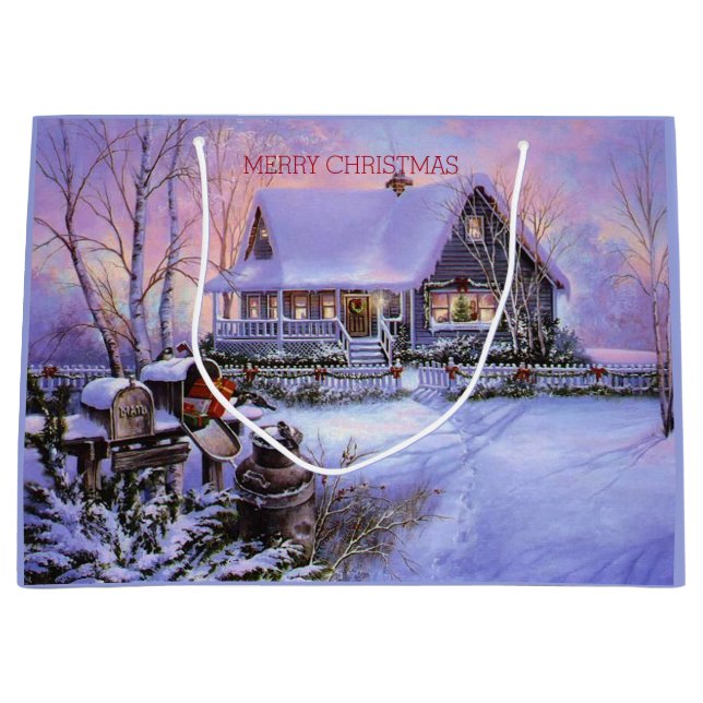 Sacola Para Presentes Grande Natal do País, Férias, Personalizado (Frente)