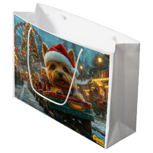 Sacola Para Presentes Grande Natal do Rolador de Cachorros Terrier australiano