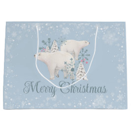 Sacola Para Presentes Grande Natal do Urso Polar Personalizado