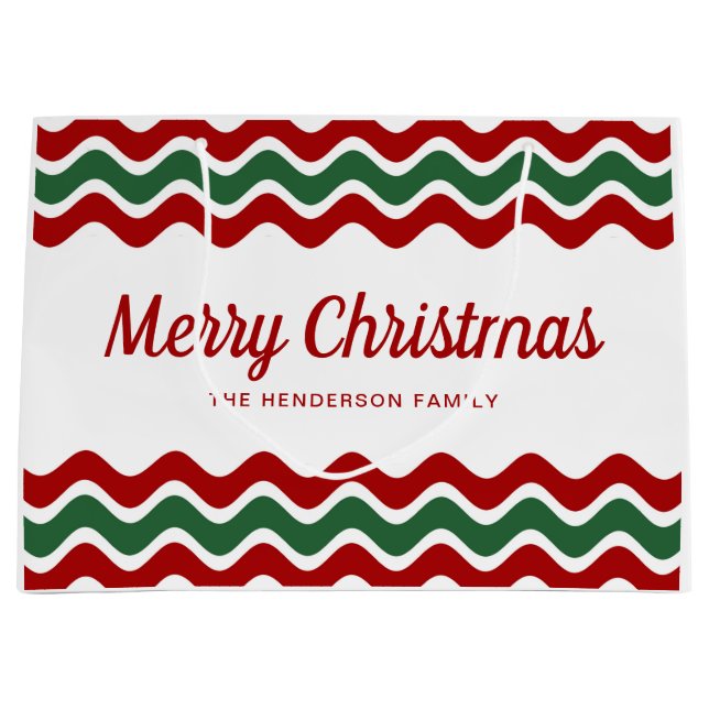 Sacola Para Presentes Grande Natal dos Vermelhos e Verdes Modernos (Frente)
