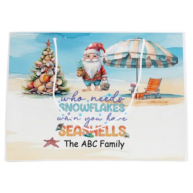 Sacola Para Presentes Grande Natal em julho com SANTA CLAUS (Frente)