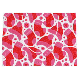 Sacola Para Presentes Grande Natal estocando vermelho e rosa