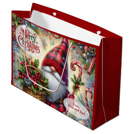 Sacola Para Presentes Grande Natal Gnomo Santa Fofo