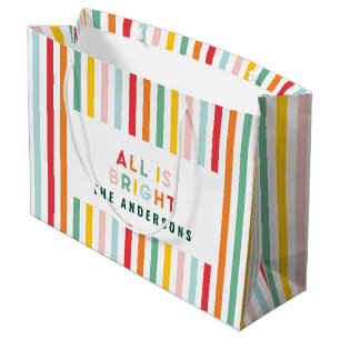 Sacola Para Presentes Grande Natal moderno e simples da família