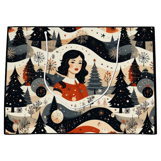 Sacola Para Presentes Grande Natal Noir (Frente)