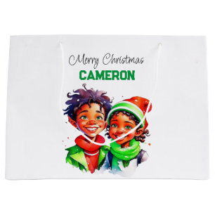 Sacola Para Presentes Grande Natal Personalizado para Pequenos Elfos