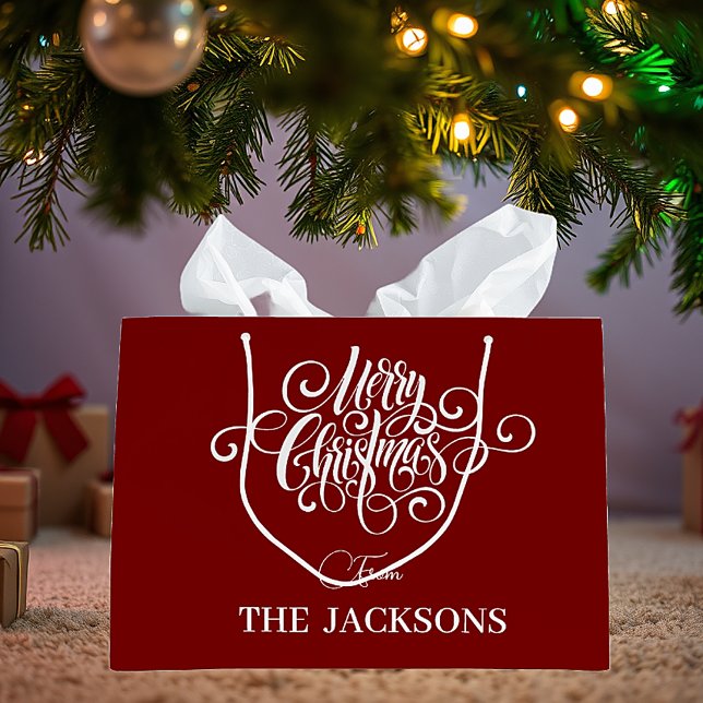 Sacola Para Presentes Grande Natal personalizado simples e divertido (Criador carregado)