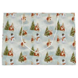 Sacola Para Presentes Grande Natal Peter Rabbit Vintage