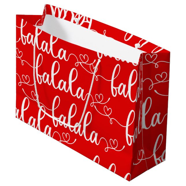 Sacola Para Presentes Grande Natal Red FaLaLaLaLaGift Bag (Frente inclinada)
