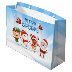 Sacola Para Presentes Grande Natal Rudolf A Reindeer e Amigos