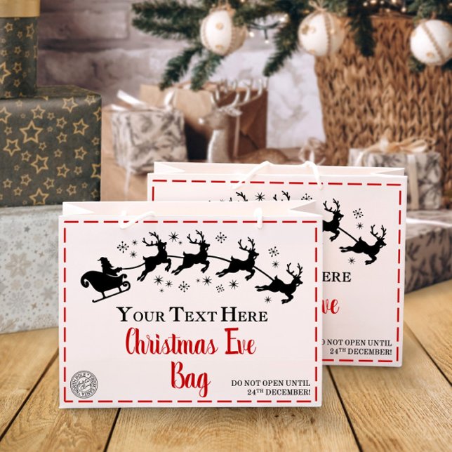 Sacola Para Presentes Grande Natal | Saco Personalizado da Véspera de Natal (Criador carregado)