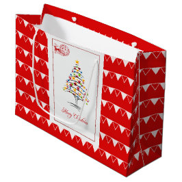 Sacola Para Presentes Grande Natal Vermelho Elegante