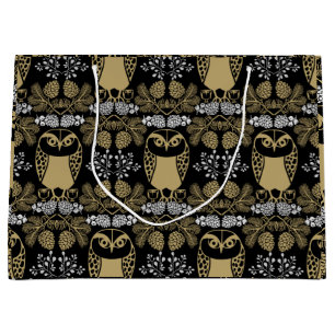 Sacola Para Presentes Grande Nature Owl Folk Art