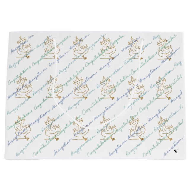 Sacola Para Presentes Grande Natya_GiftBag_Ganesha_Arangetram (Frente)