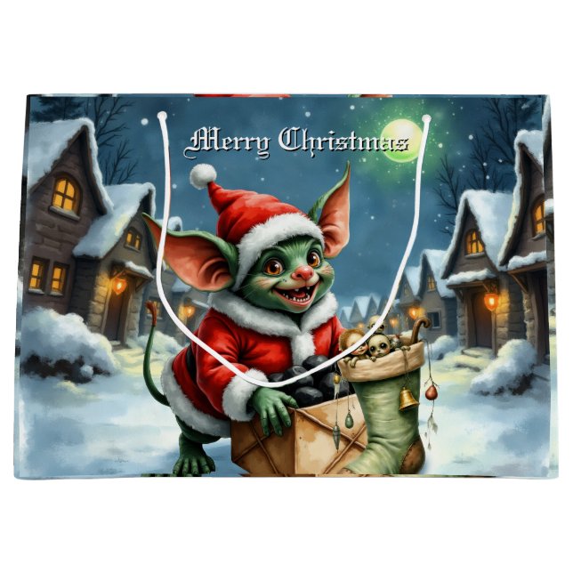 Sacola Para Presentes Grande Naughty List Delivery: The Goblin Clause Chronicle (Frente)