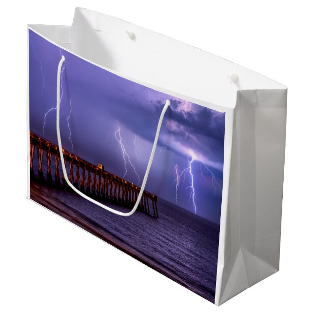 Sacola Para Presentes Grande Navarre Florida Lightning Storm (Frente inclinada)