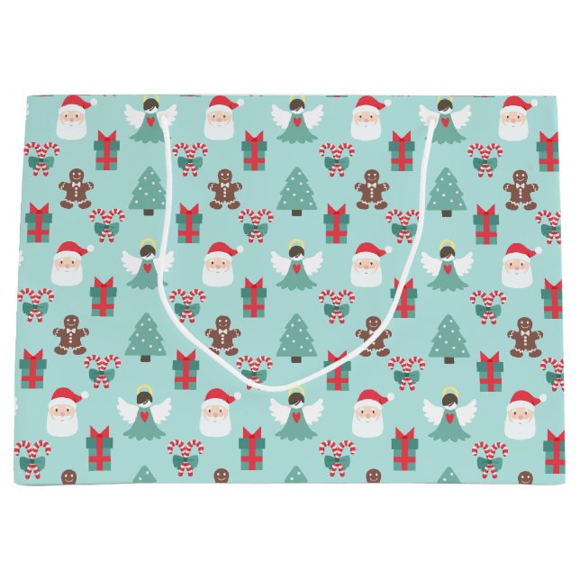 Sacola Para Presentes Grande Navidad Angel (Frente)