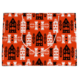 Sacola Para Presentes Grande Neerlandês Folk Art Impressão