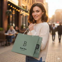 Sacola Para Presentes Grande Negócios da Moda Monograma Minimalista Personaliza