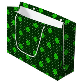 SACOLA PARA PRESENTES GRANDE NEON GREEN CELTIC SHAMROCKS & BOLINHAS IRLANDESAS