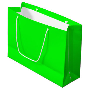 Sacola Para Presentes Grande Neon verde minimalista elegante planície sólida