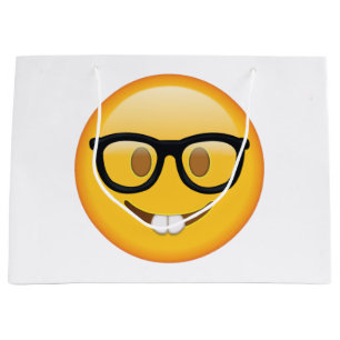 Sacola Para Presentes Grande Nerd com vidros - Emoji