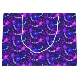 Sacola Para Presentes Grande Neurônios Conectados Neon Roxo