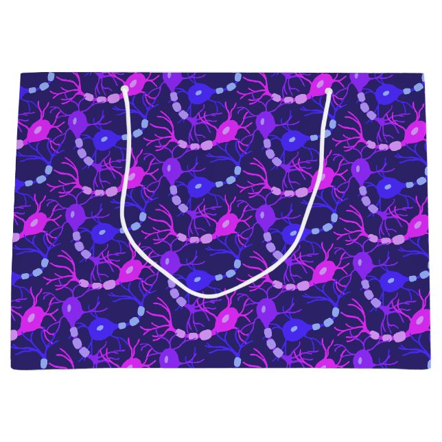 Sacola Para Presentes Grande Neurônios Conectados Neon Roxo (Frente)