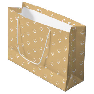 Sacola Para Presentes Grande Neve - Presente branco com flocos de neve camelo k