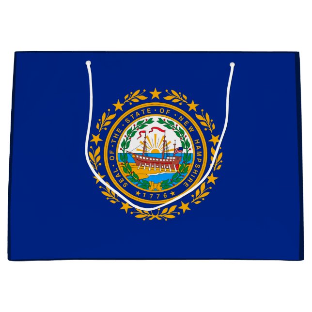 Sacola Para Presentes Grande New Hampshire State Flag Design (Frente)