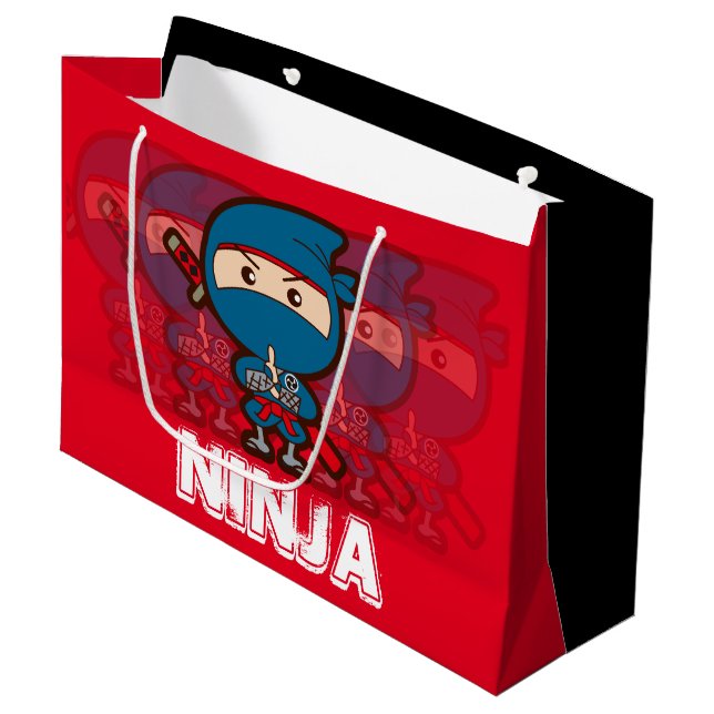 Sacola Para Presentes Grande Ninja Boy Christmas (Frente inclinada)