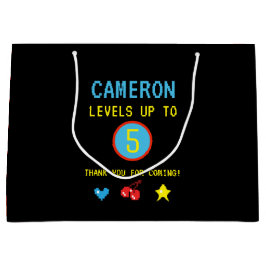 Sacola Para Presentes Grande Níveis de Arcade Gamer Pixel até 5 anos Favor