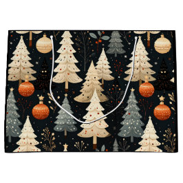 Sacola Para Presentes Grande Noir Noël tree