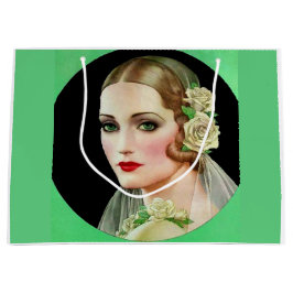 Sacola Para Presentes Grande noiva de rosa branca