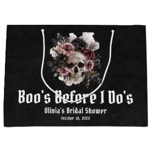 Sacola Para Presentes Grande Noivado de Halloween Skull Boo's Antes de Mim Brid