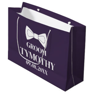 Sacola Para Presentes Grande Noivo Roxo Elegante Presentes Casamento Moderno