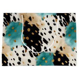 Sacola Para Presentes Grande Nome branco Dourado Turquesa preto