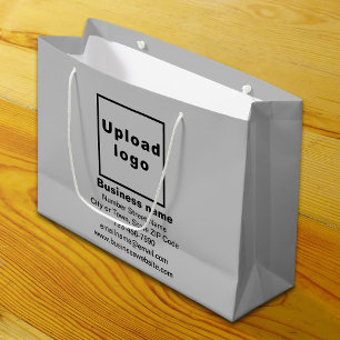 Sacola Para Presentes Grande Nome da empresa e Cinza de informações Grande Ba