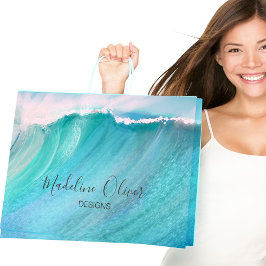 Sacola Para Presentes Grande Nome da Empresa Promocional Azul