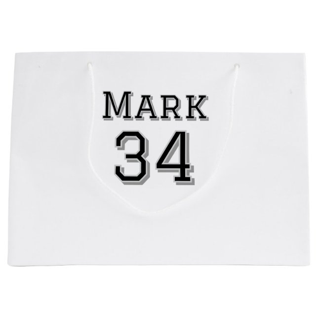 Sacola Para Presentes Grande nome da equipe adicionar nome do jogador data espo (Frente)