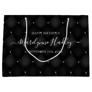 Sacola Para Presentes Grande Nome Data Harlequin Black Birthday