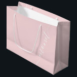 Sacola Para Presentes Grande Nome de Script Simples - Cor-de-rosa - Blush<br><div class="desc">Nome de Script Simples - Cor-de-rosa - Blush Bridesmaid Large Gift Bag</div>