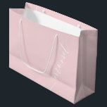 Sacola Para Presentes Grande Nome de Script Simples - Cor-de-rosa - Blush<br><div class="desc">Nome de Script Simples - Cor-de-rosa - Blush Bridesmaid Large Gift Bag</div>
