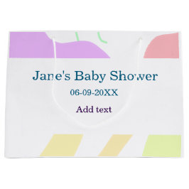 Sacola Para Presentes Grande Nome do chá de fraldas em forma de abstrato neutro