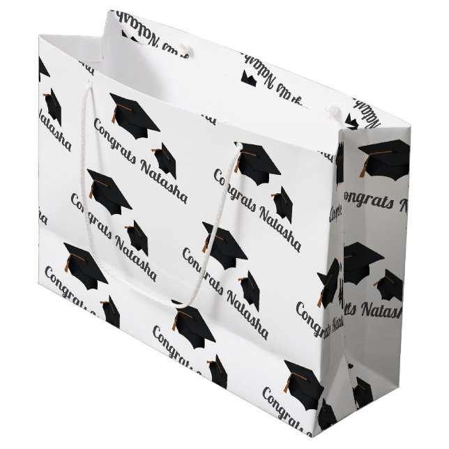 Sacola Para Presentes Grande Nome do formando do Congresso Moderno (Frente inclinada)