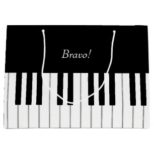 Sacola Para Presentes Grande Nome e Mensagem Personalizados do Teclado Piano El