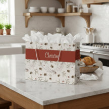 Nome Monograma de Winterberry Floresta Boho Creme 